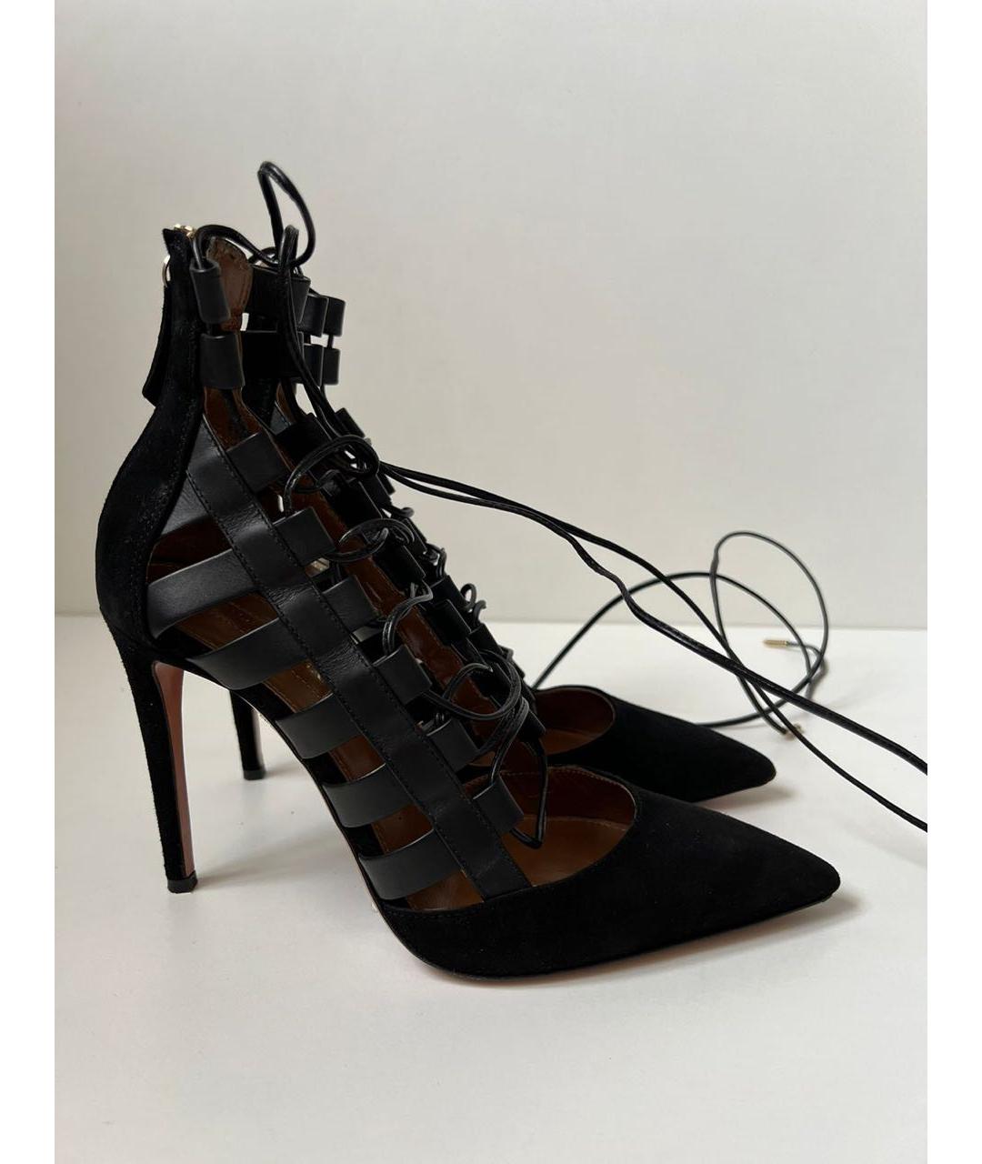 AQUAZZURA Черные замшевые туфли, фото 9