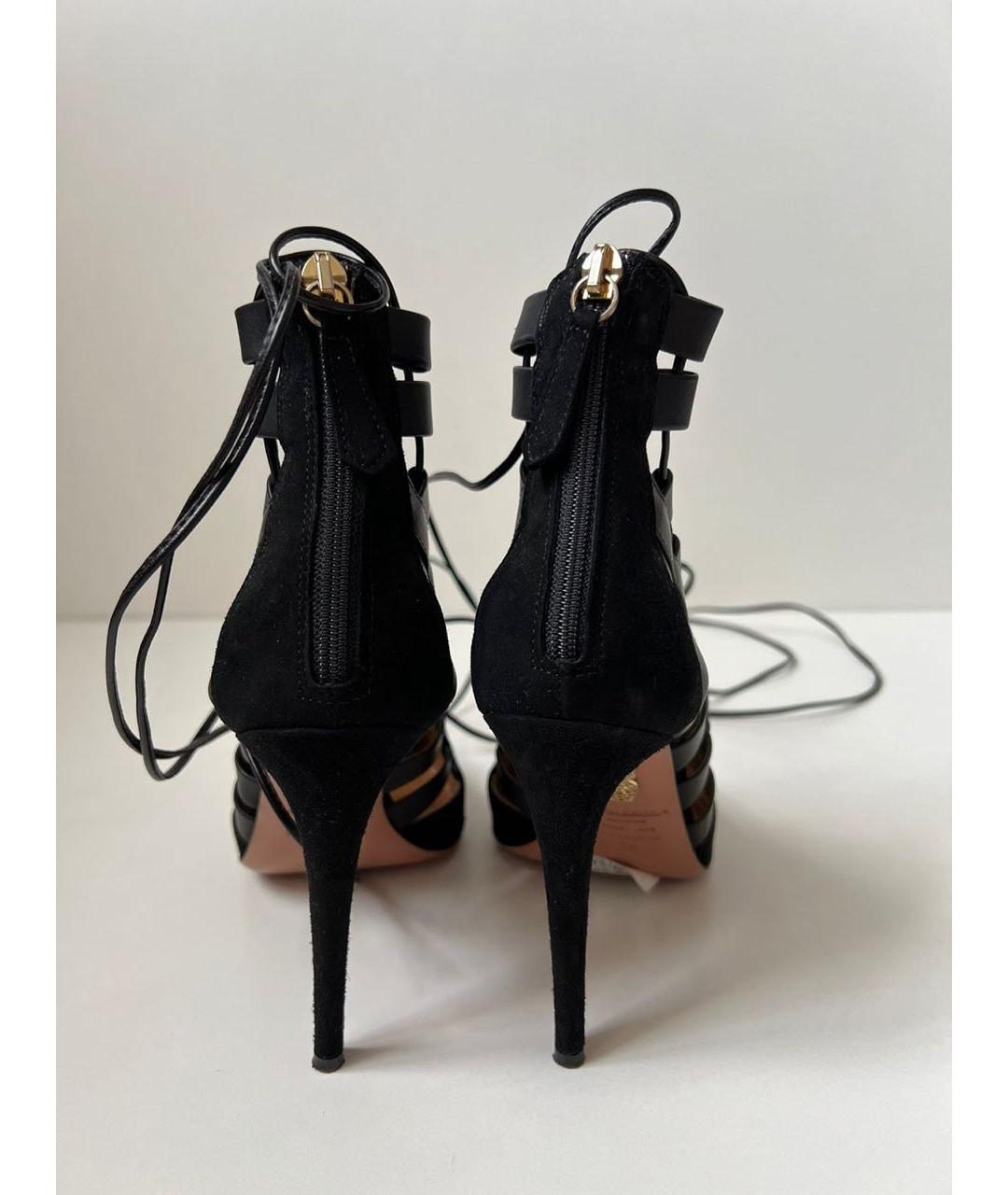 AQUAZZURA Черные замшевые туфли, фото 3