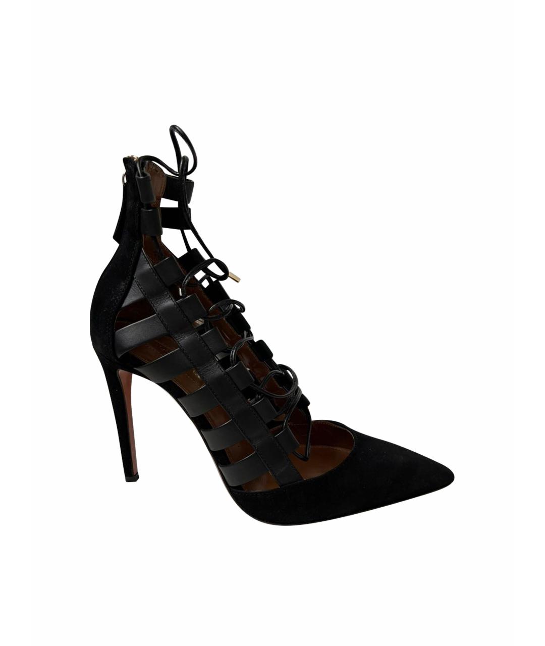 AQUAZZURA Черные замшевые туфли, фото 10