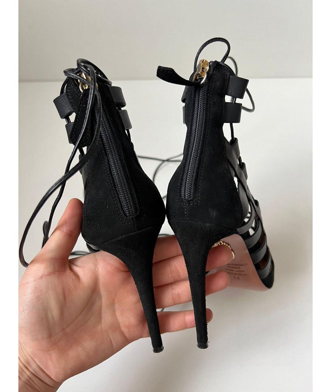 AQUAZZURA Черные замшевые туфли, фото 7