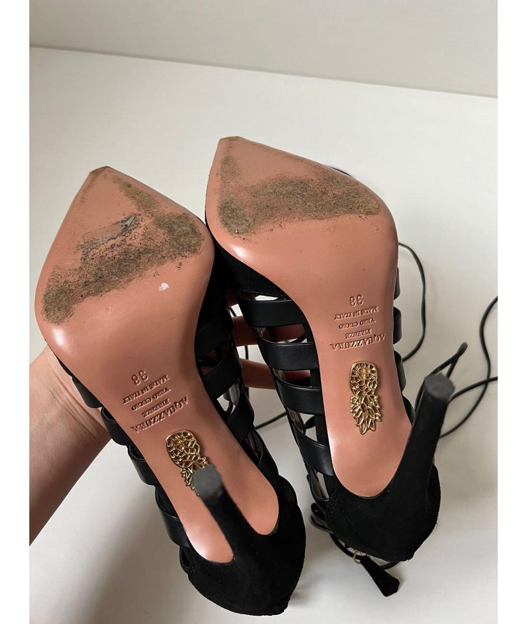 AQUAZZURA Черные замшевые туфли, фото 6