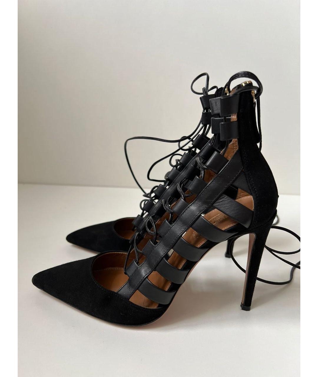 AQUAZZURA Черные замшевые туфли, фото 4