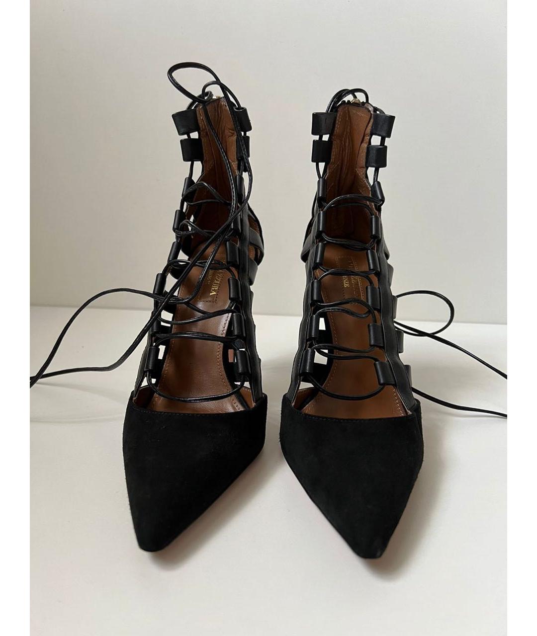 AQUAZZURA Черные замшевые туфли, фото 2