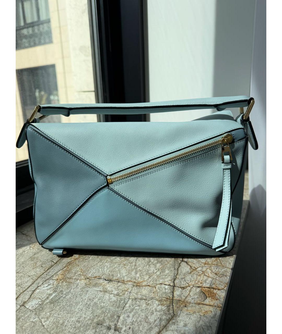 LOEWE Голубая кожаная сумка через плечо, фото 3