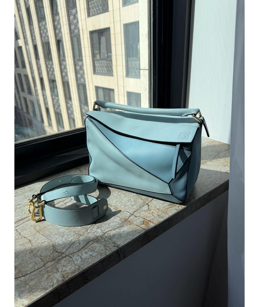 LOEWE Голубая кожаная сумка через плечо, фото 2