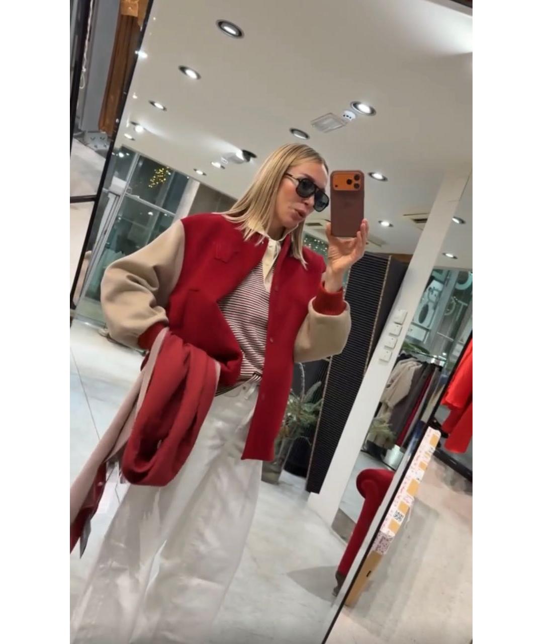 WEEKEND MAX MARA Красная шерстяная куртка, фото 7