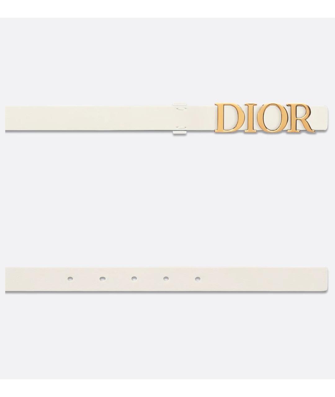 CHRISTIAN DIOR Белый кожаный ремень, фото 2
