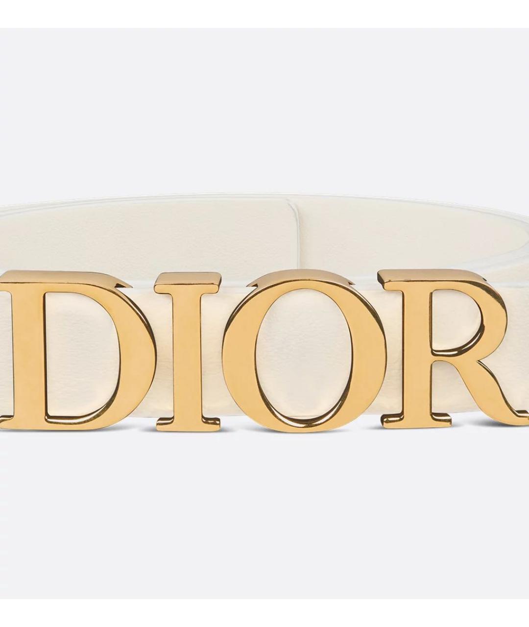 CHRISTIAN DIOR Белый кожаный ремень, фото 3