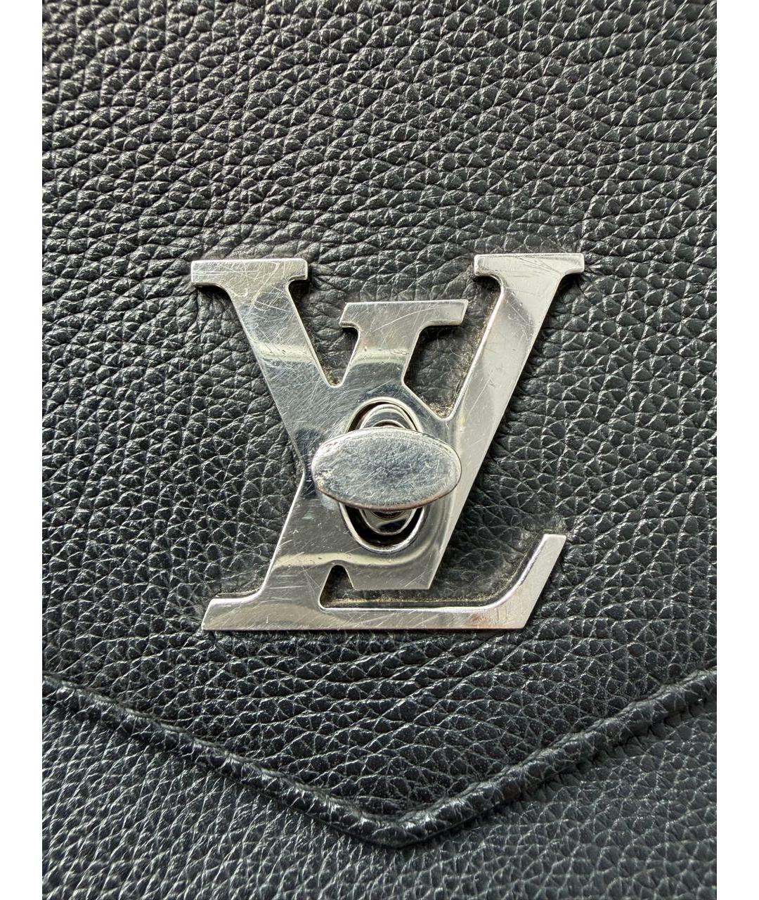 LOUIS VUITTON Черная кожаная сумка через плечо, фото 8
