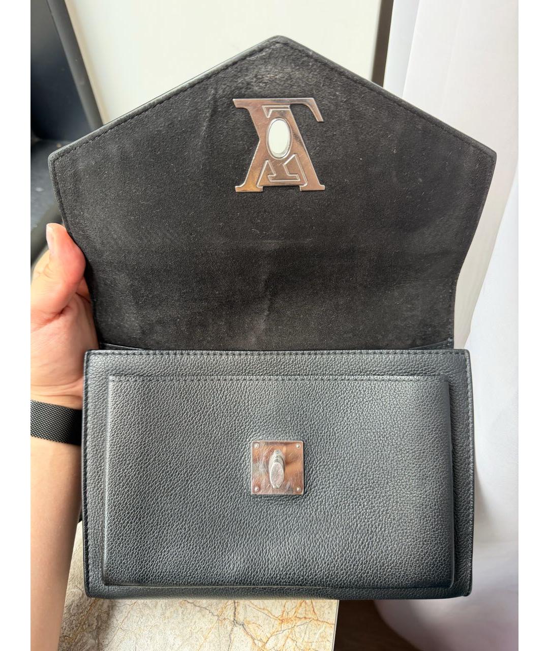 LOUIS VUITTON Черная кожаная сумка через плечо, фото 7