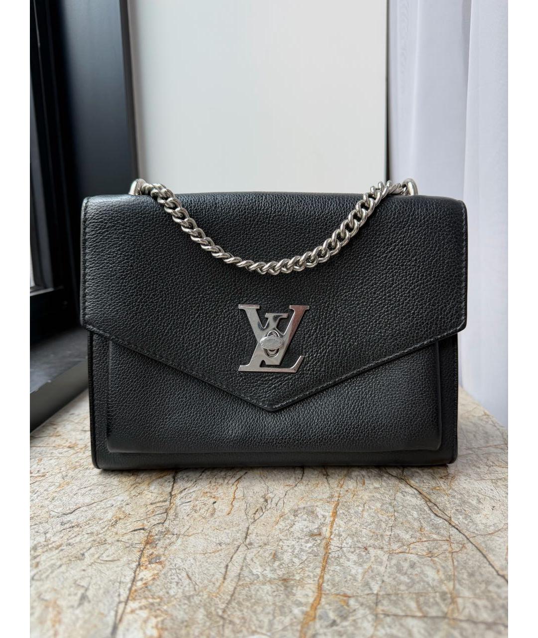 LOUIS VUITTON Черная кожаная сумка через плечо, фото 9