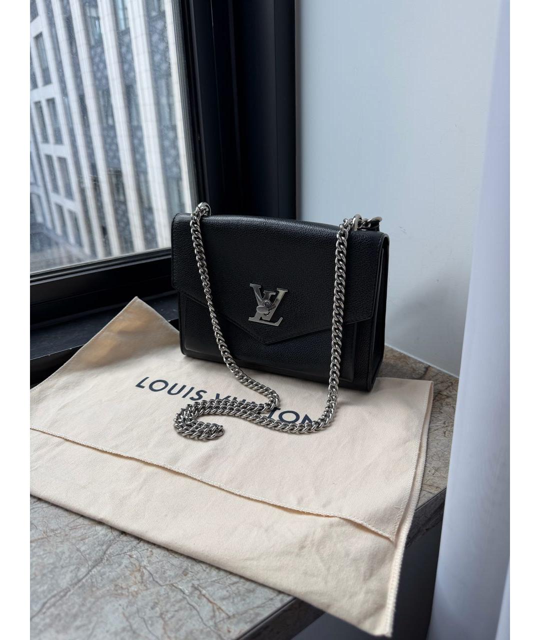 LOUIS VUITTON Черная кожаная сумка через плечо, фото 2