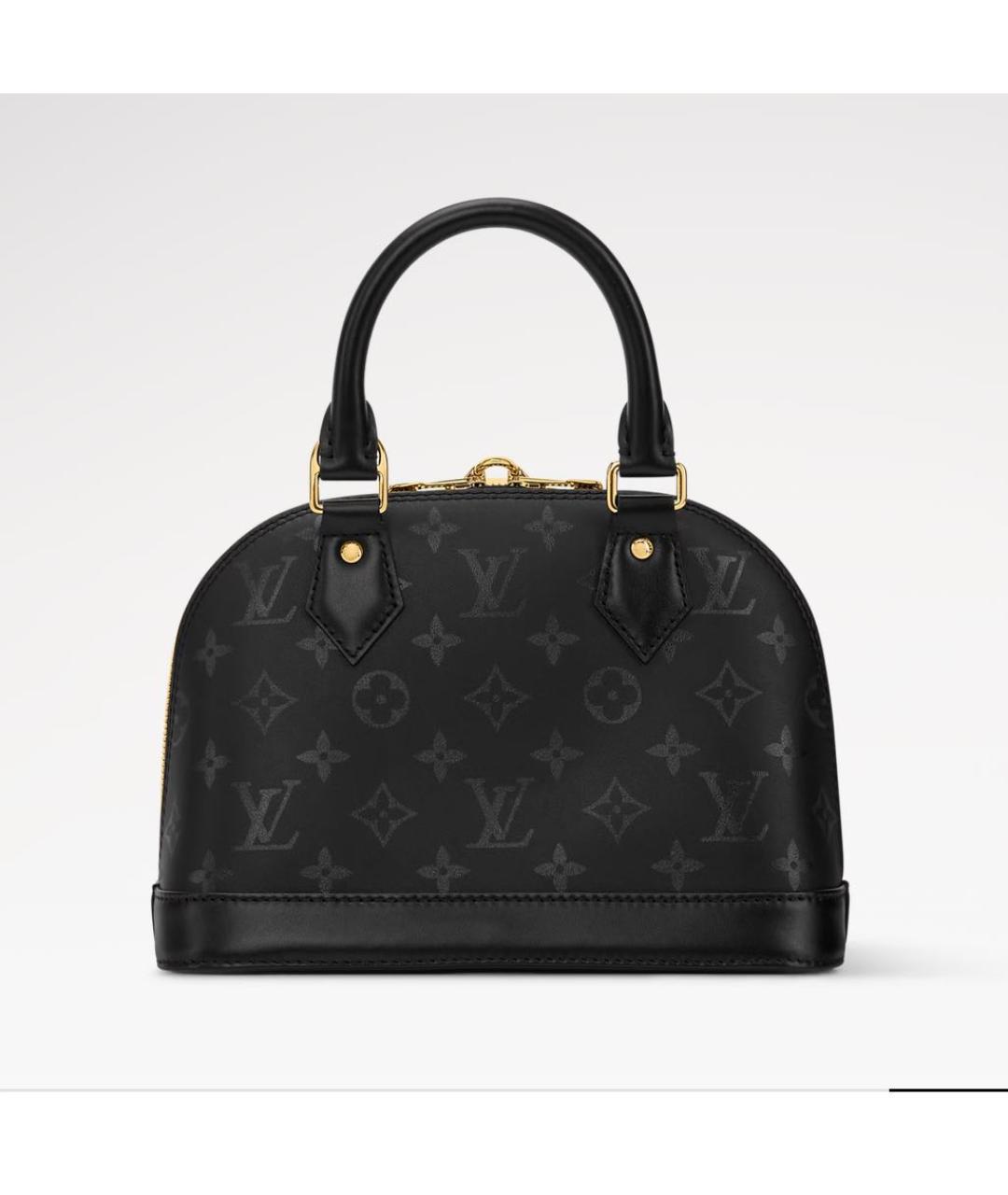 LOUIS VUITTON Черная кожаная сумка тоут, фото 2