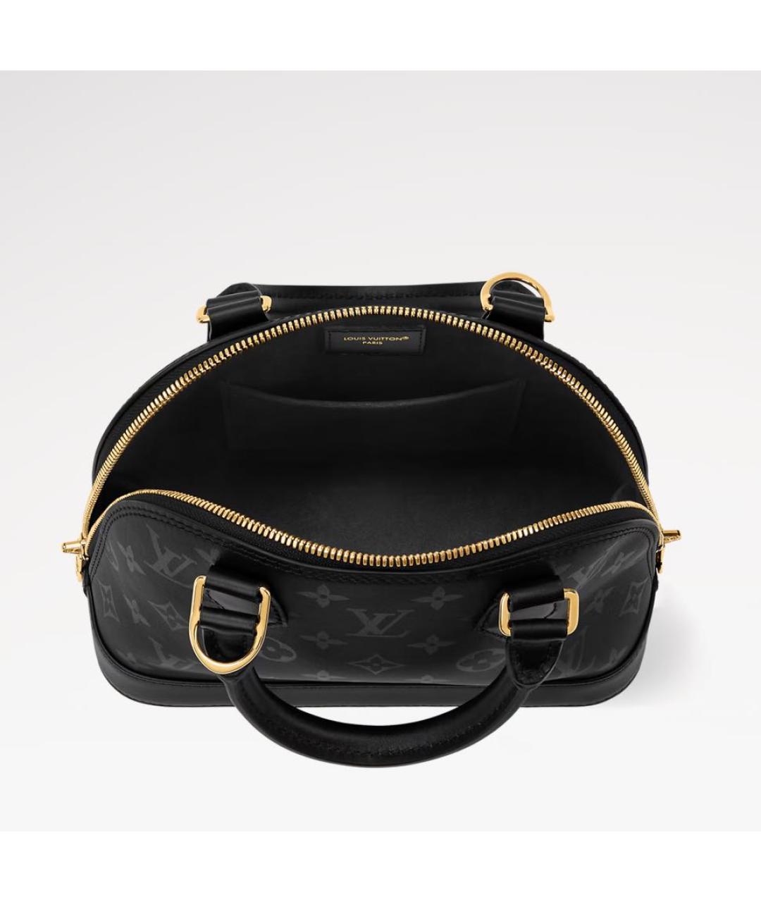 LOUIS VUITTON Черная кожаная сумка тоут, фото 3