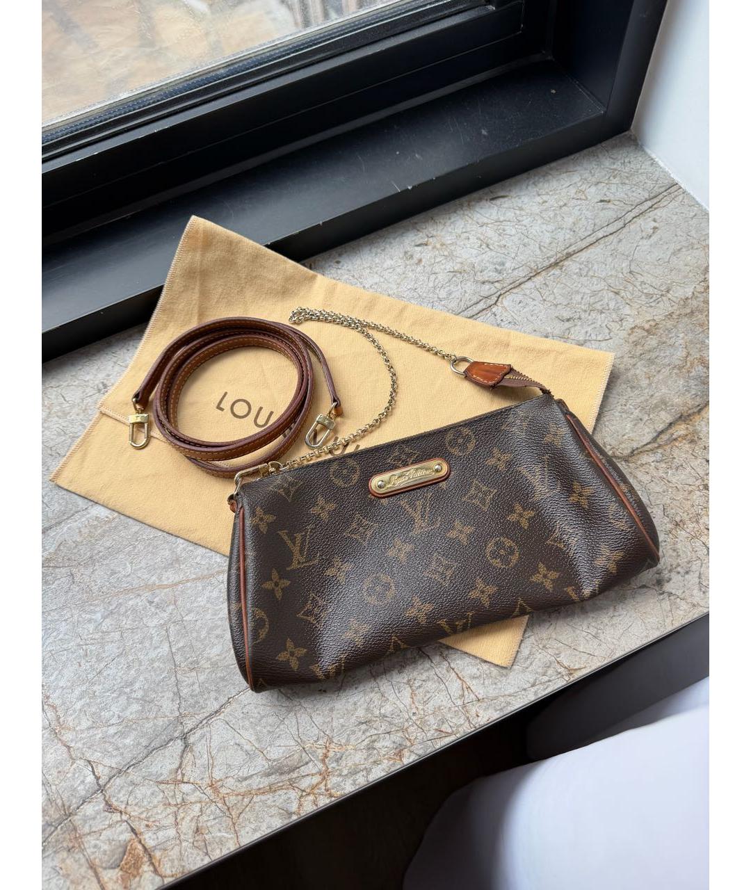 LOUIS VUITTON Коричневая кожаная сумка через плечо, фото 2