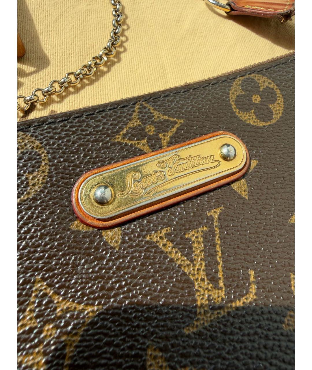 LOUIS VUITTON Коричневая кожаная сумка через плечо, фото 8