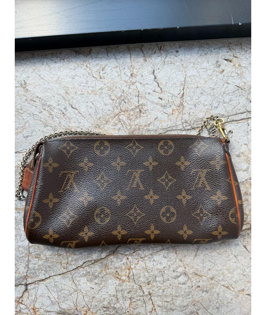 LOUIS VUITTON Коричневая кожаная сумка через плечо, фото 3