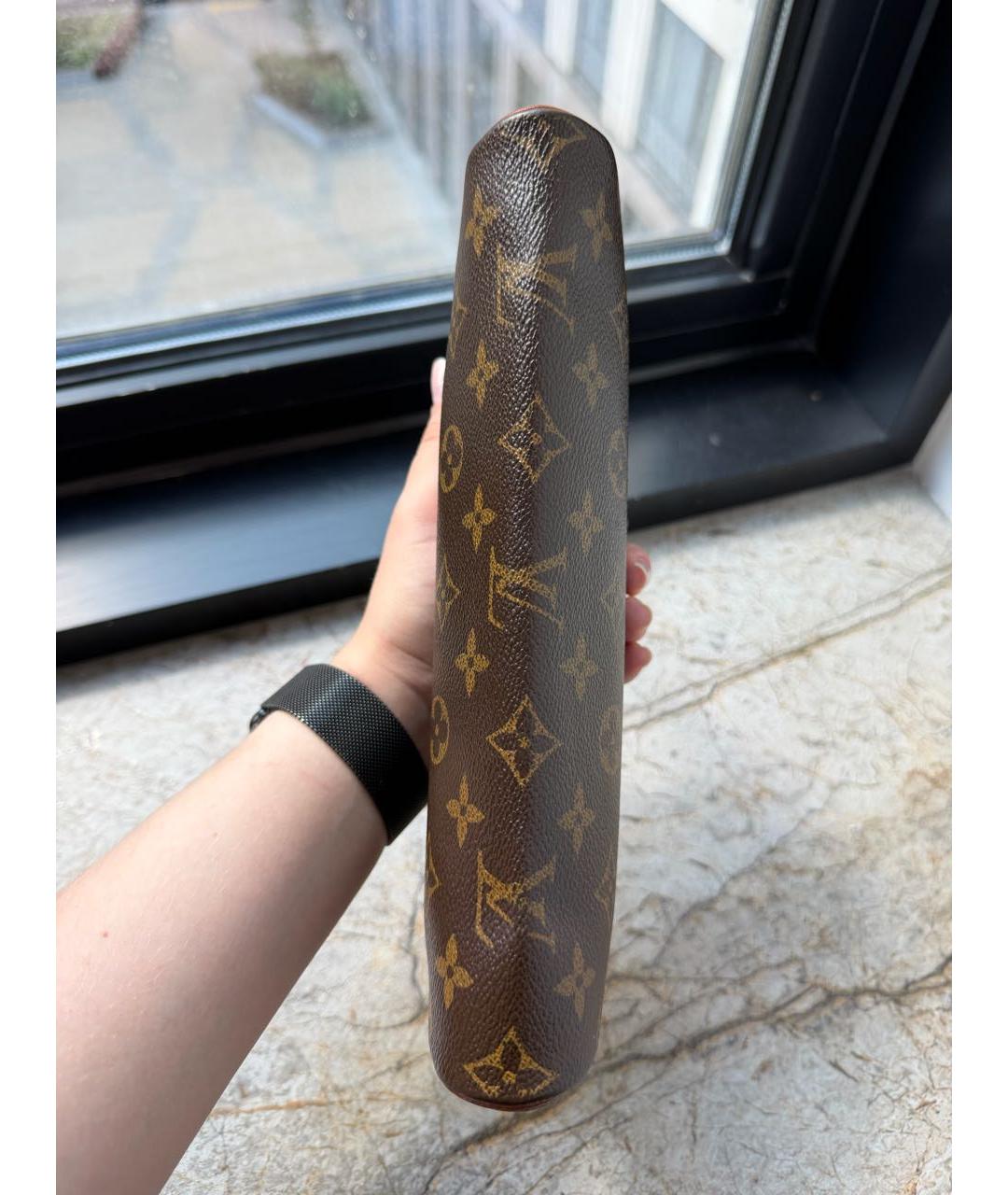 LOUIS VUITTON Коричневая кожаная сумка через плечо, фото 5