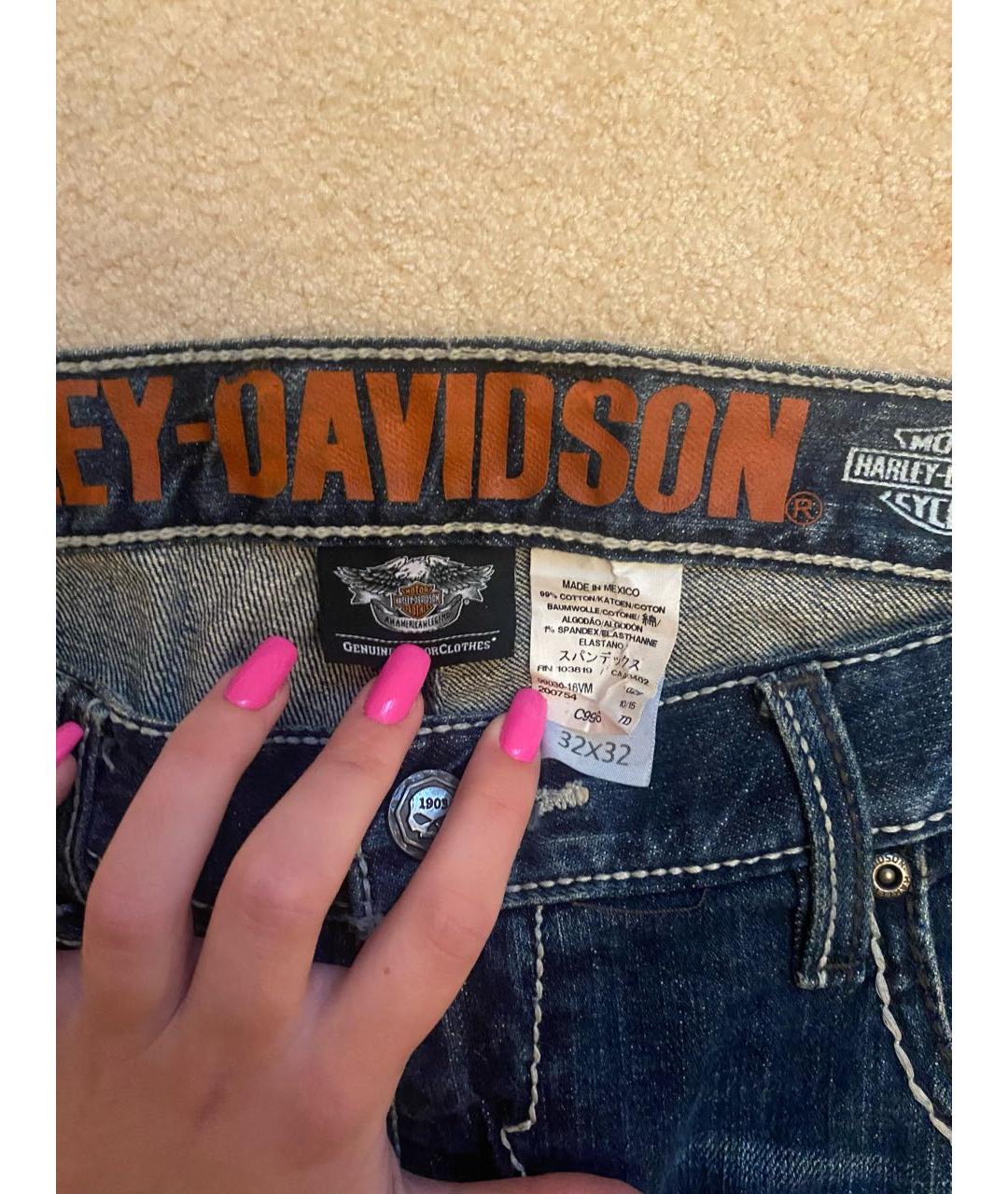 Harley Davidson Синие прямые джинсы, фото 3