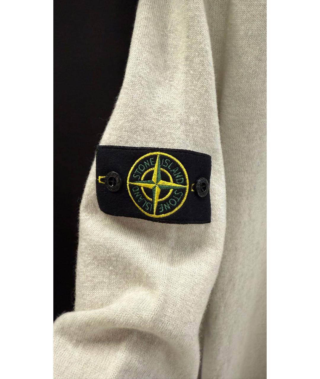 STONE ISLAND Бежевый шерстяной джемпер / свитер, фото 4