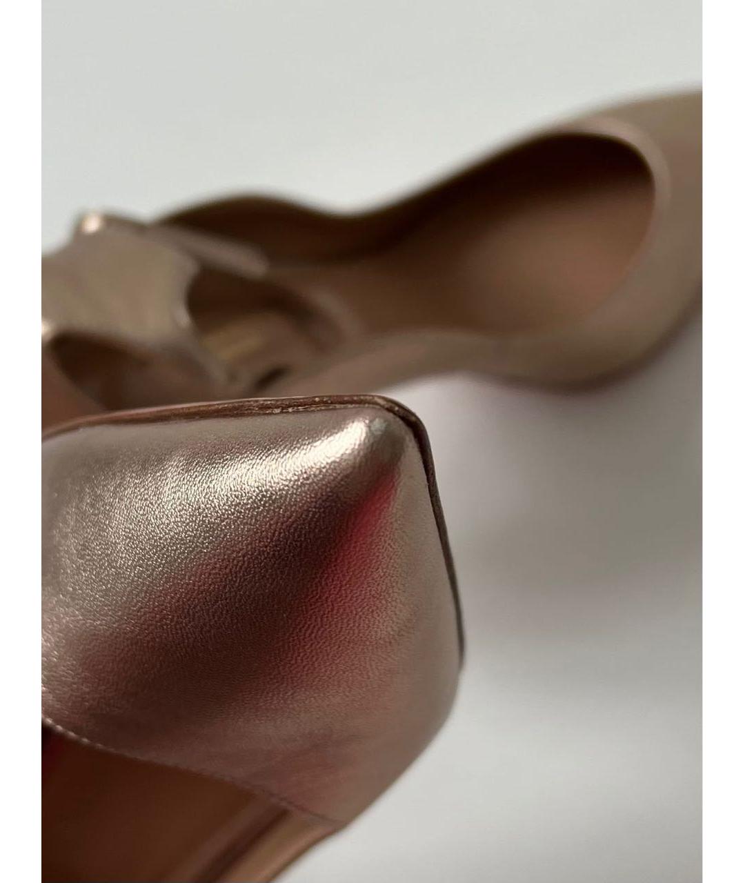 AQUAZZURA Золотые кожаные туфли, фото 7