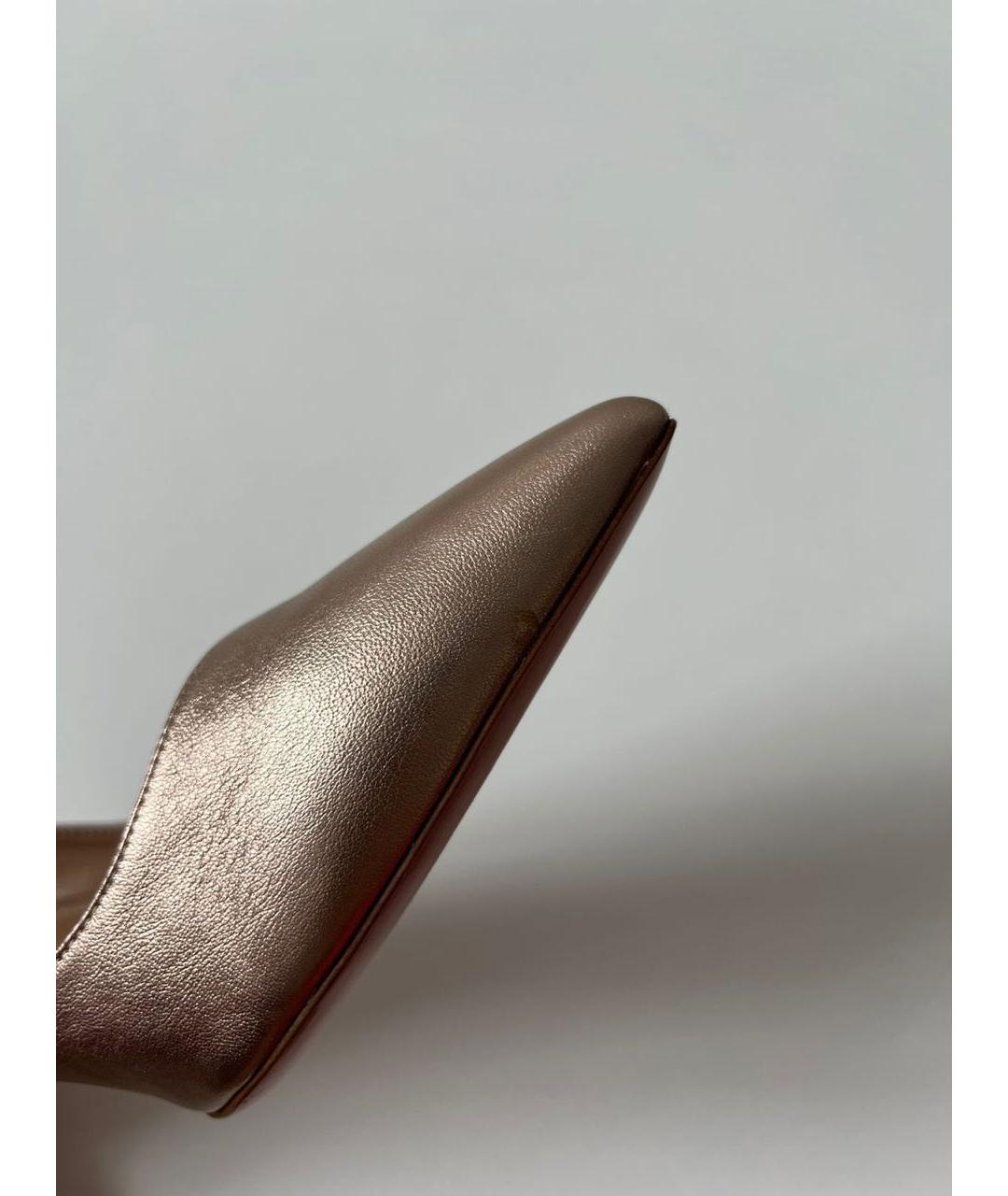 AQUAZZURA Золотые кожаные туфли, фото 8