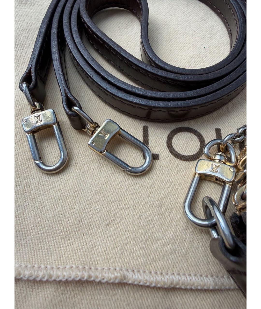LOUIS VUITTON Коричневая кожаная сумка через плечо, фото 6