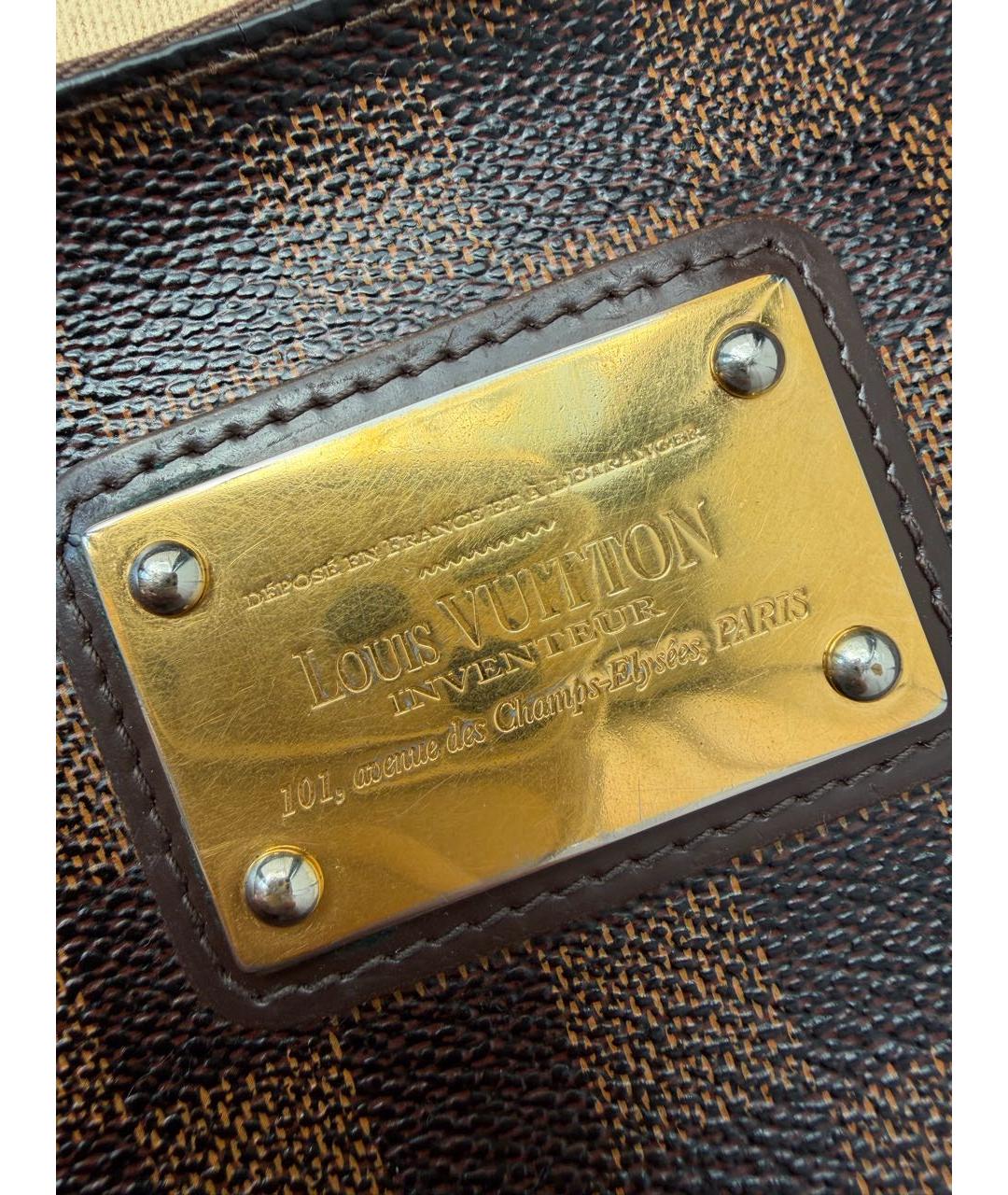 LOUIS VUITTON Коричневая кожаная сумка через плечо, фото 7