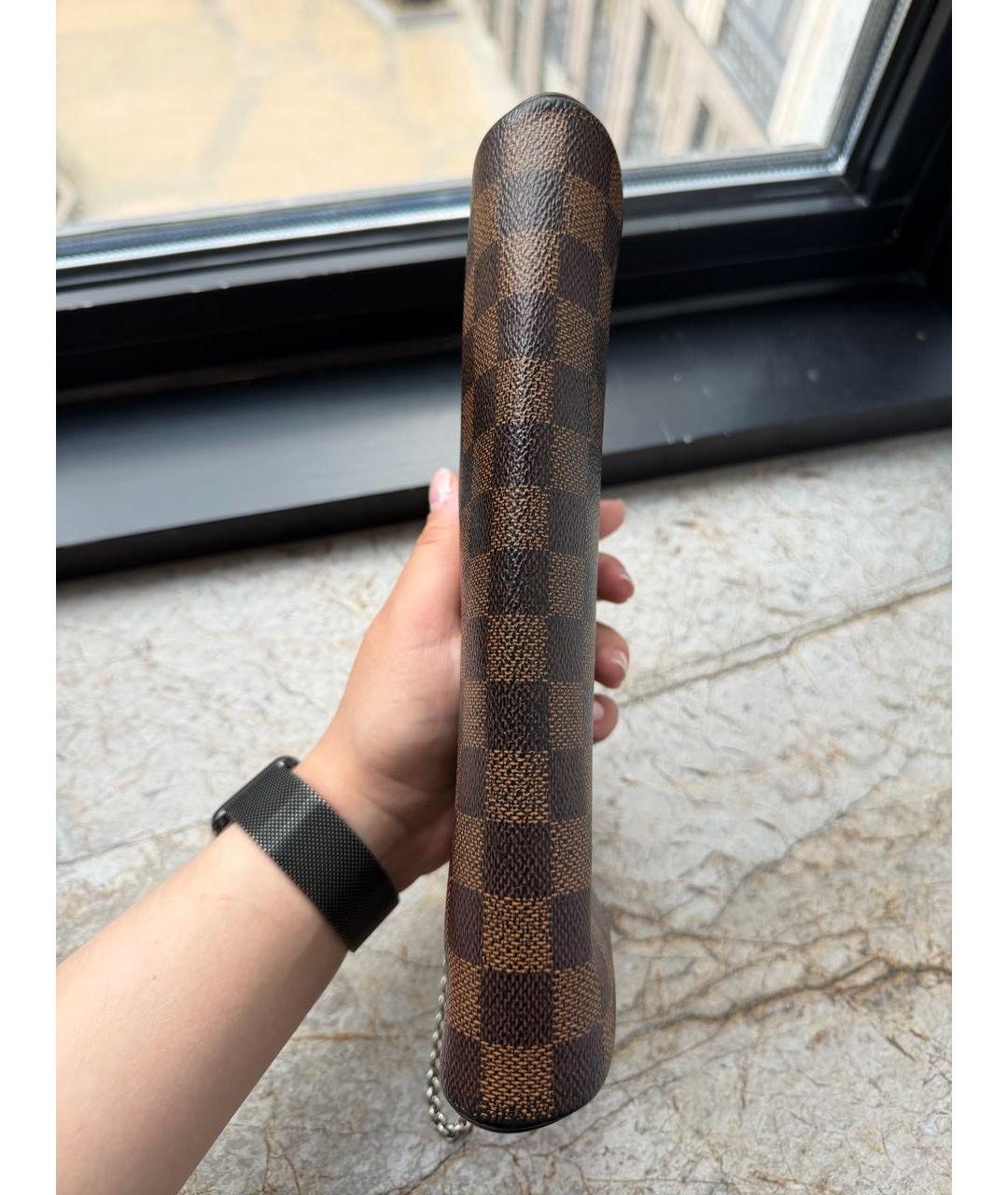 LOUIS VUITTON Коричневая кожаная сумка через плечо, фото 4