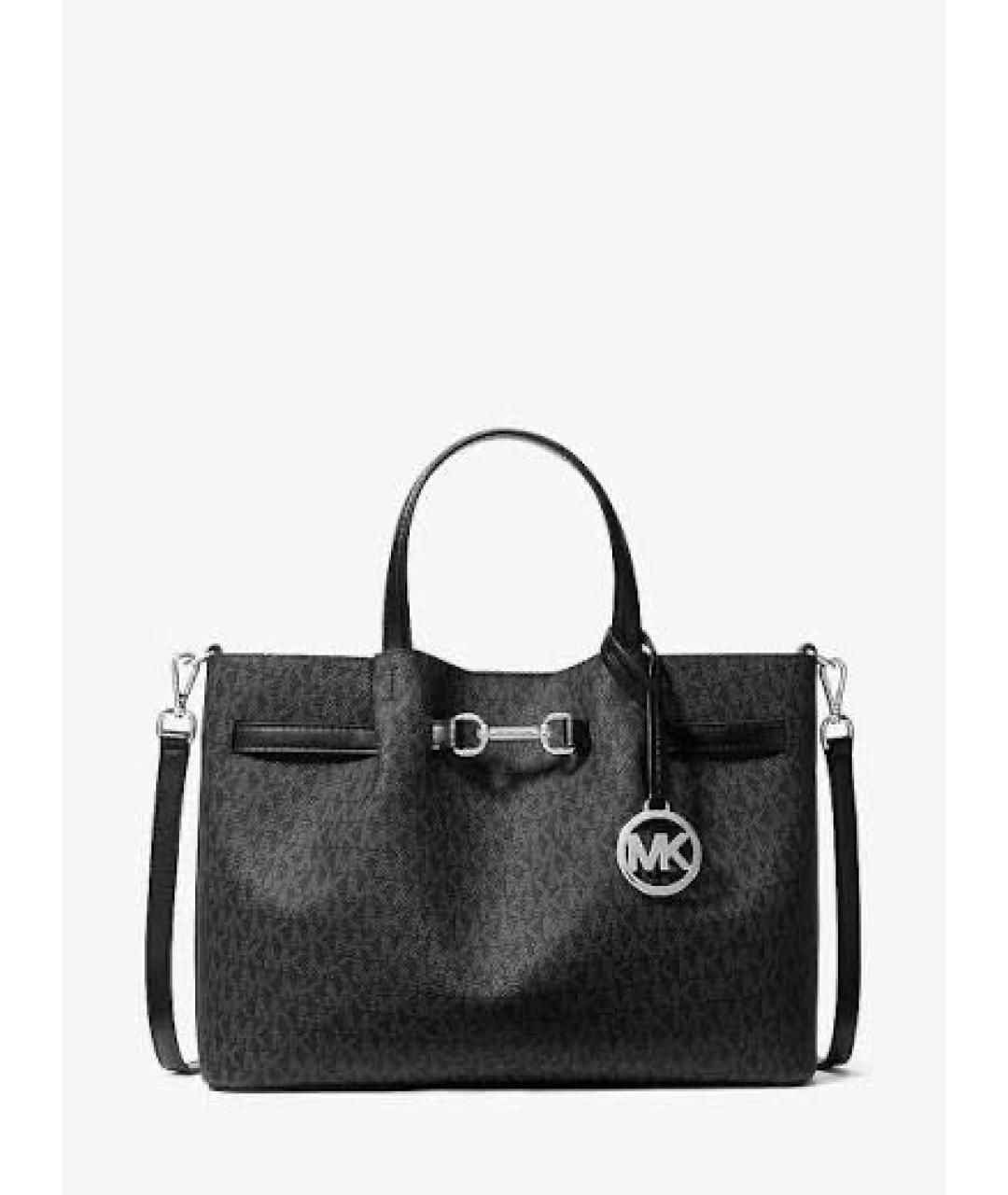 MICHAEL KORS Черная сумка с короткими ручками из канвы, фото 9