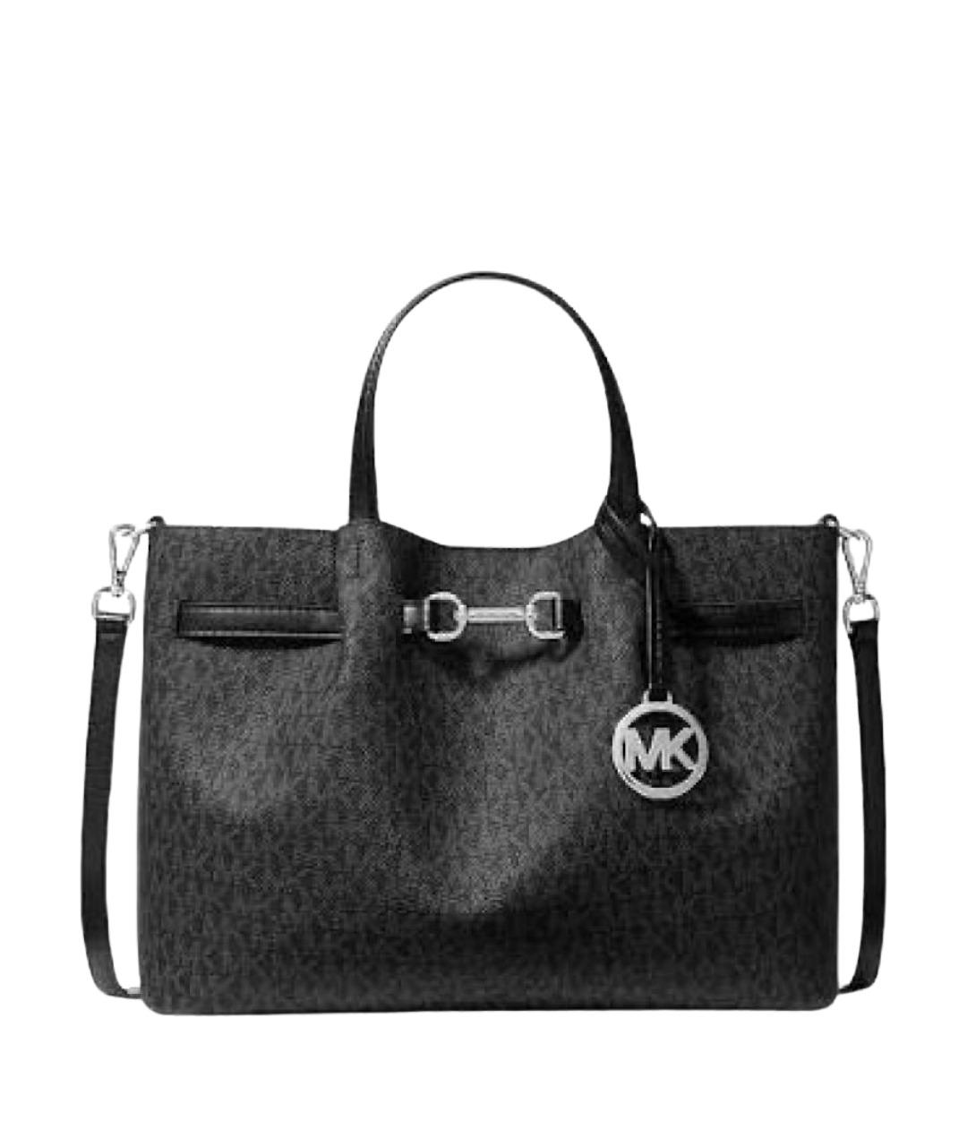 MICHAEL KORS Черная сумка с короткими ручками из канвы, фото 1