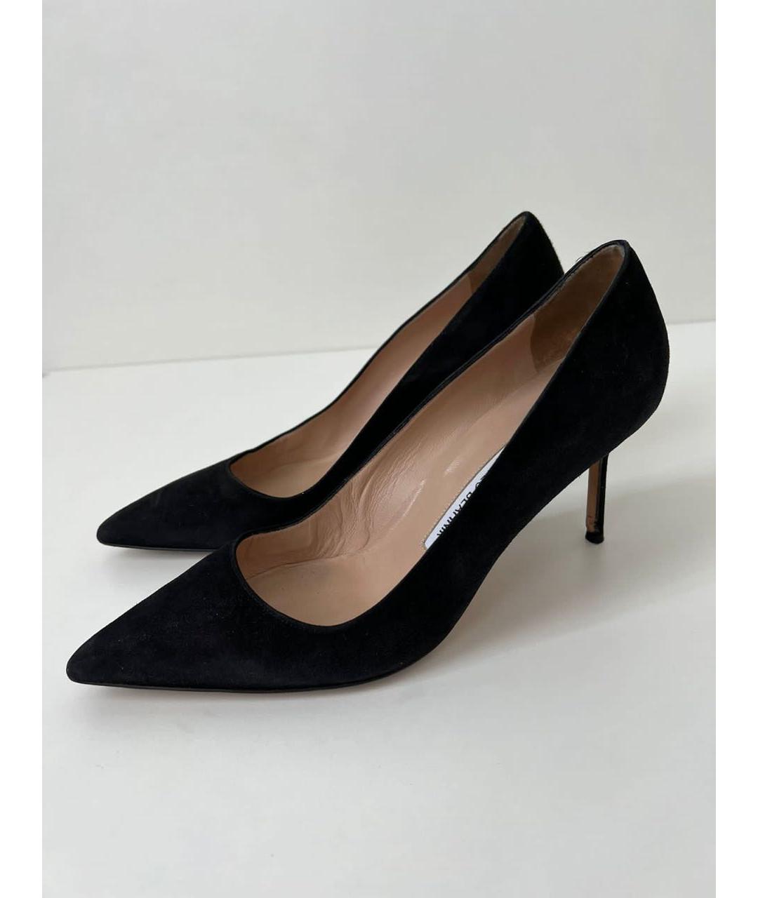 MANOLO BLAHNIK Черные замшевые туфли, фото 4