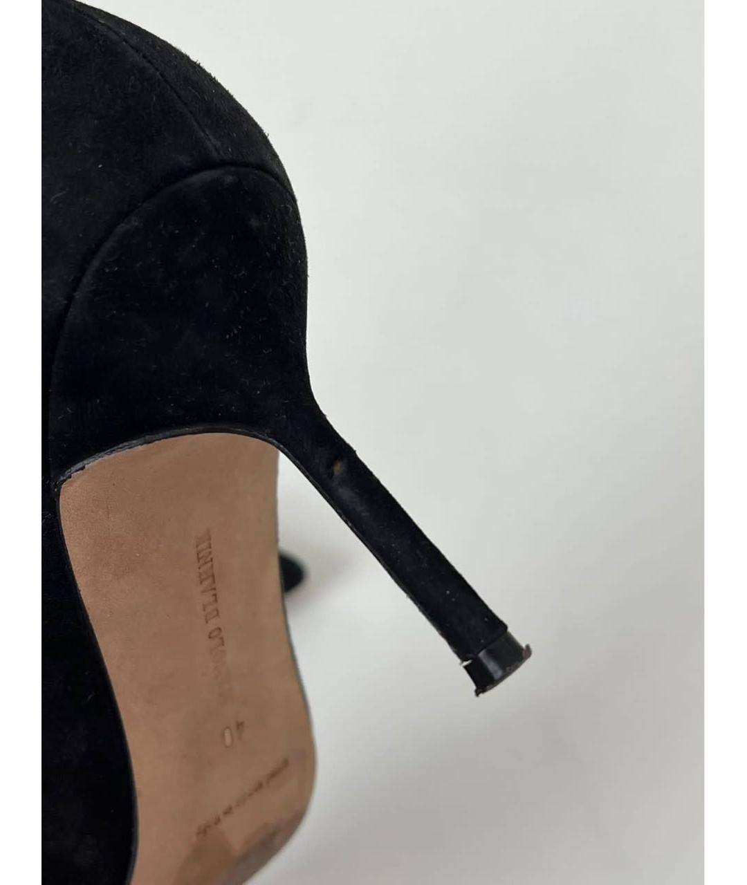 MANOLO BLAHNIK Черные замшевые туфли, фото 7