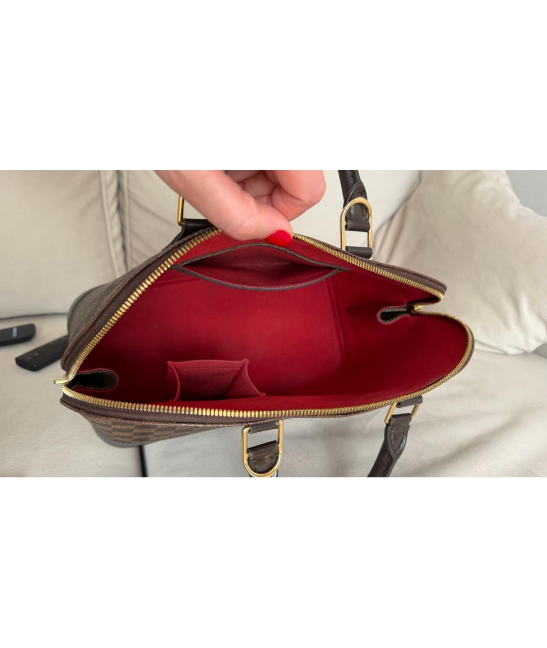 LOUIS VUITTON Коричневая сумка с короткими ручками из канвы, фото 5
