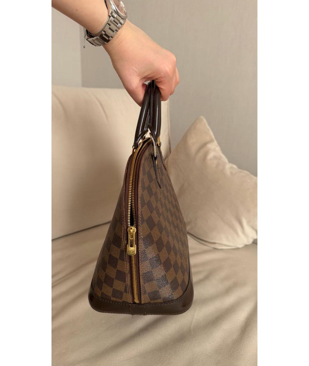 LOUIS VUITTON Коричневая сумка с короткими ручками из канвы, фото 6