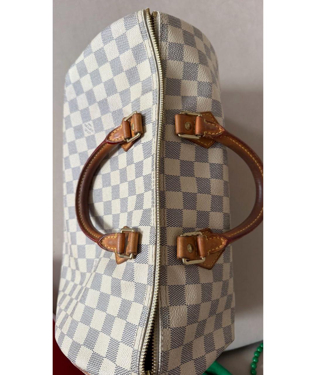 LOUIS VUITTON Белая сумка с короткими ручками из канвы, фото 7