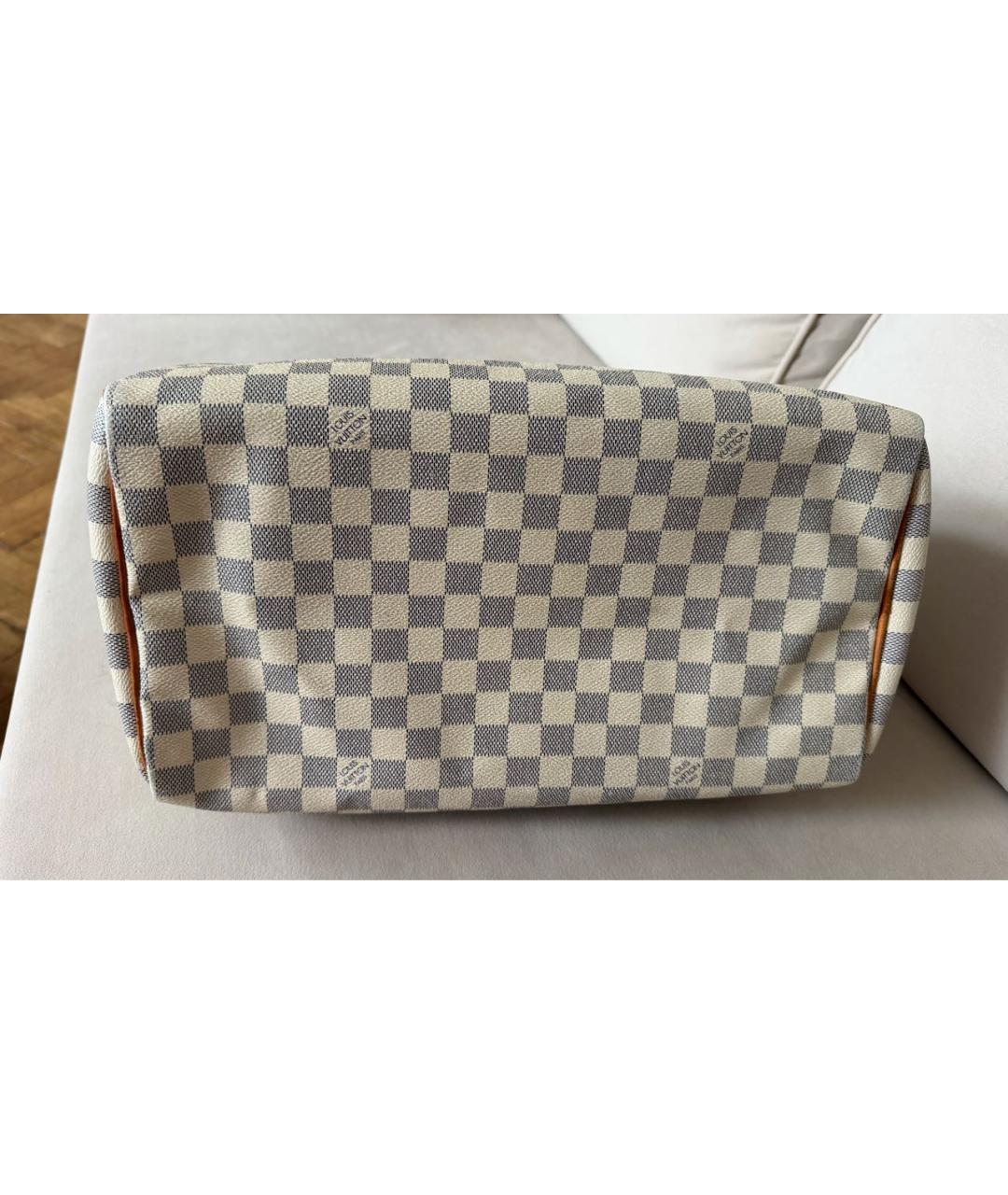 LOUIS VUITTON Белая сумка с короткими ручками из канвы, фото 4