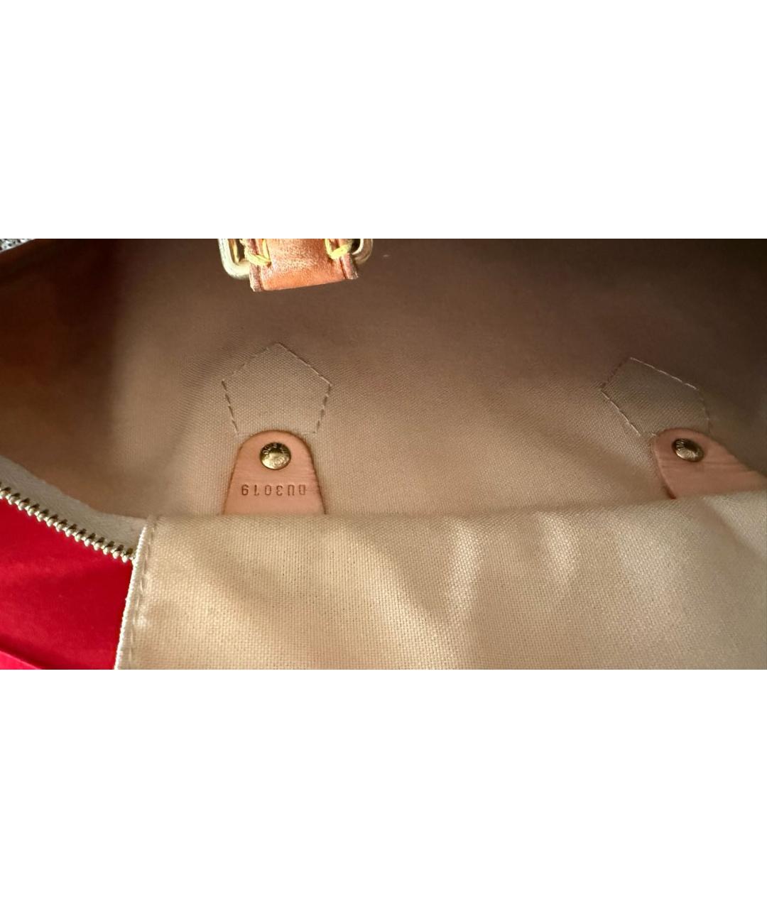 LOUIS VUITTON Белая сумка с короткими ручками из канвы, фото 6