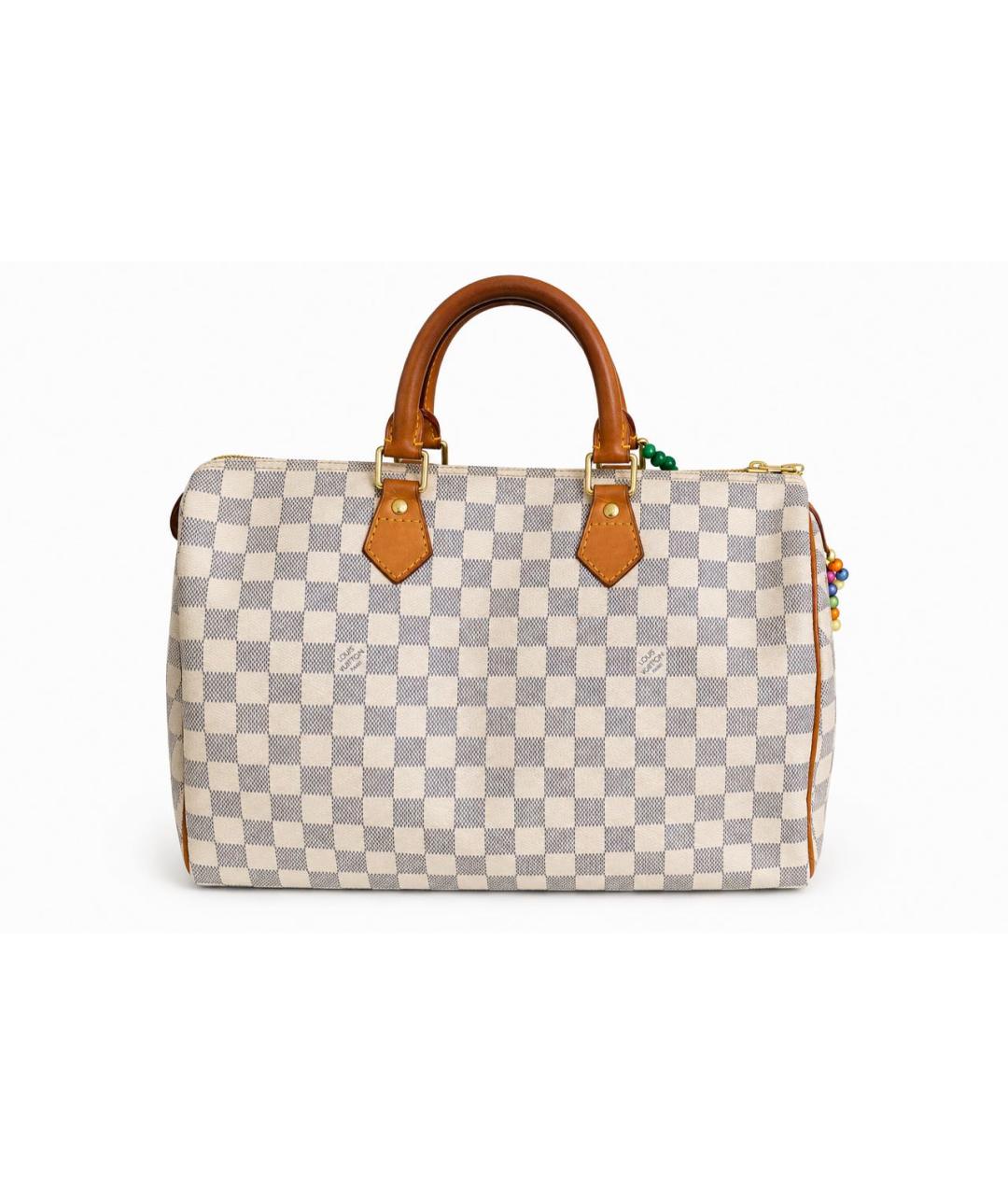 LOUIS VUITTON Белая сумка с короткими ручками из канвы, фото 9
