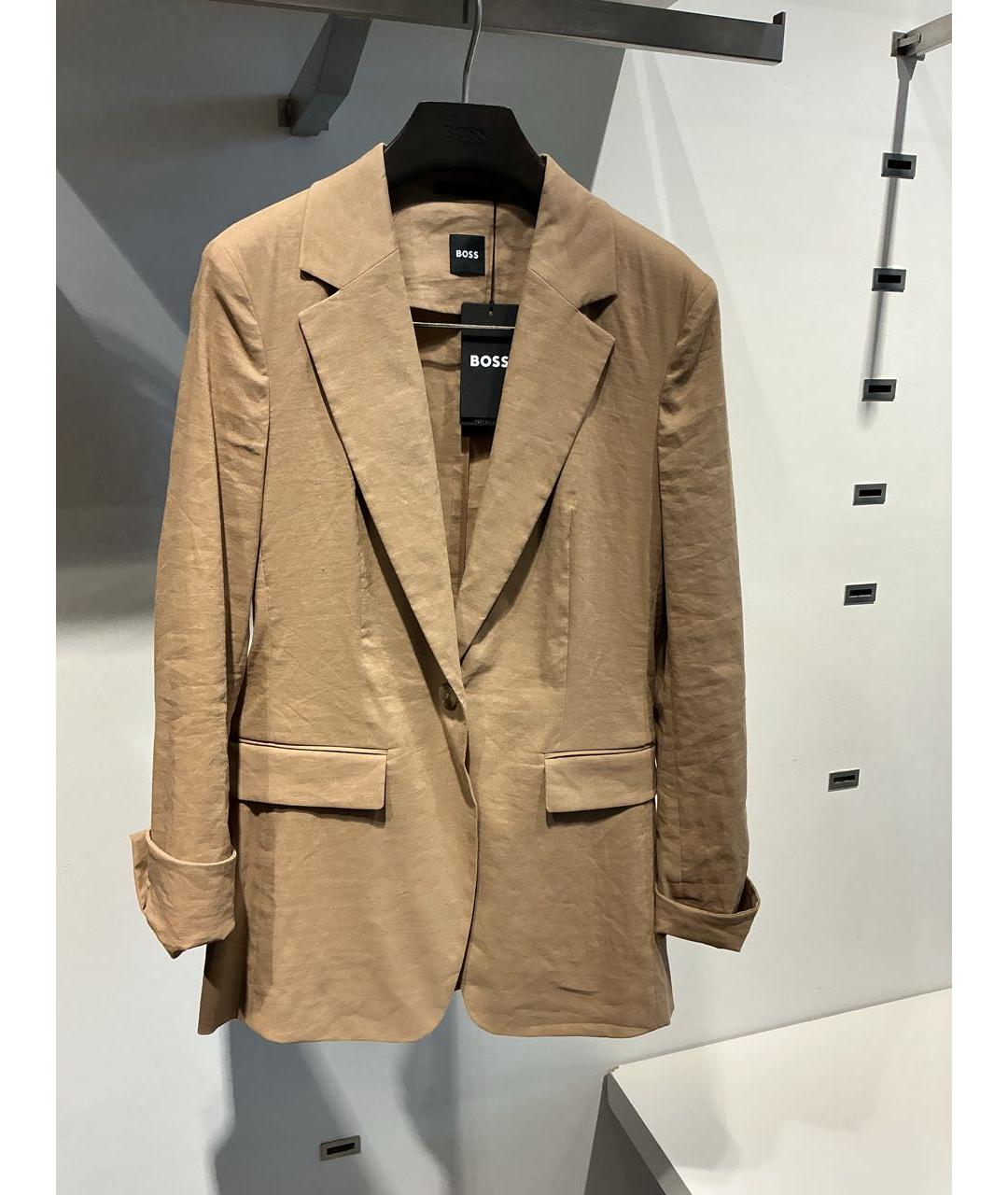 HUGO BOSS Коричневый льняной костюм с брюками, фото 4