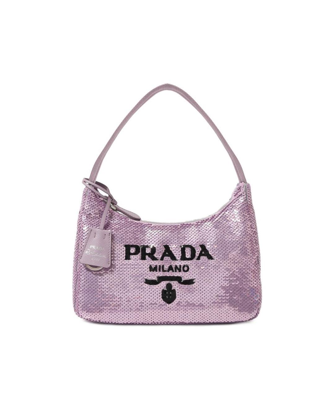 PRADA Фиолетовая нейлоновая сумка с короткими ручками, фото 5