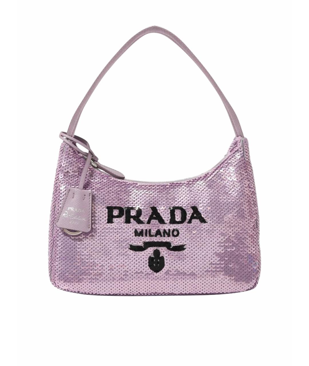 PRADA Фиолетовая нейлоновая сумка с короткими ручками, фото 6