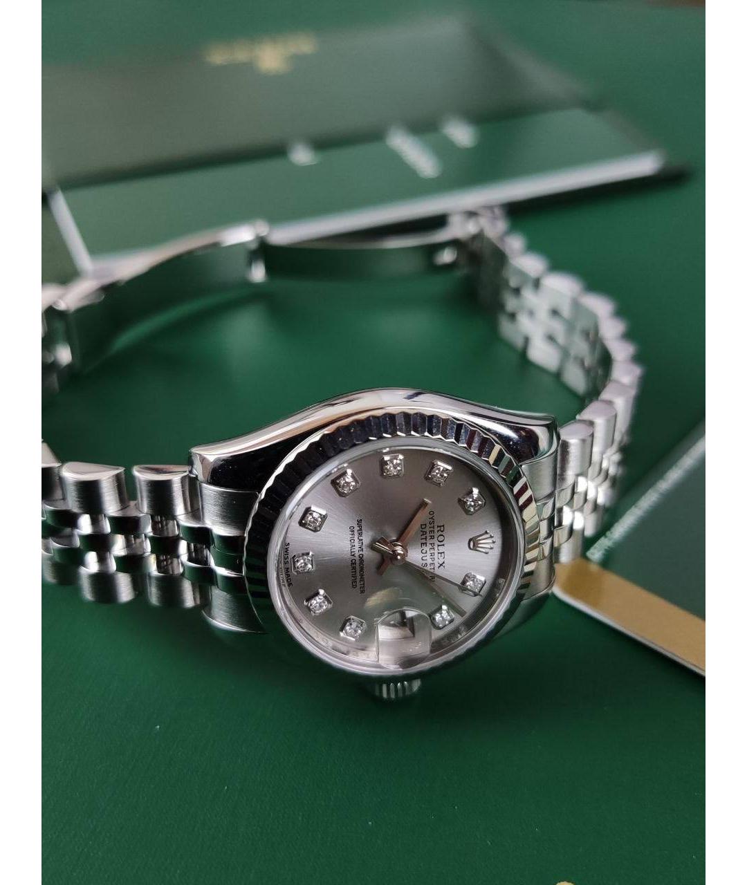 ROLEX Серые часы из белого золота, фото 4