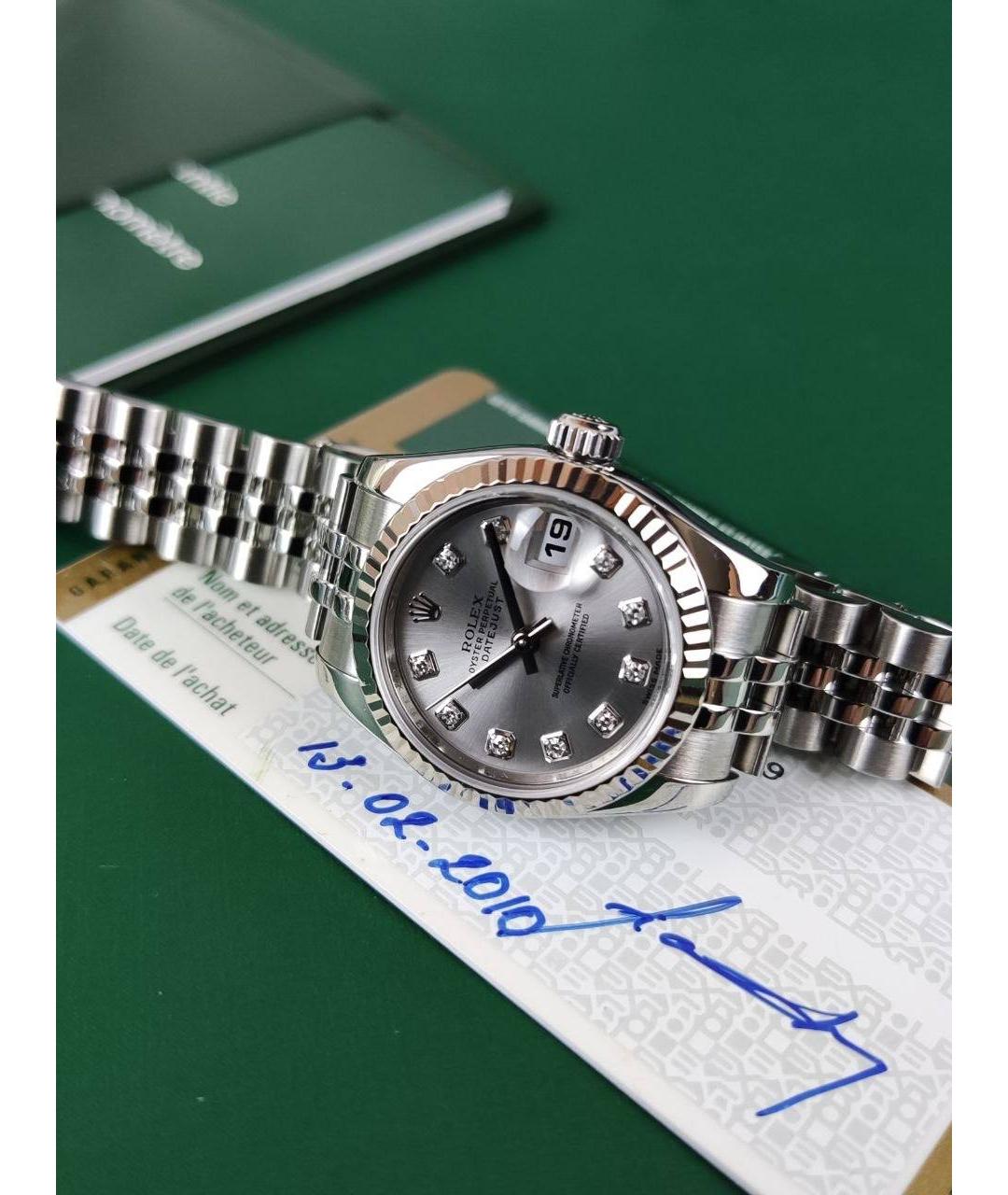 ROLEX Серые часы из белого золота, фото 5