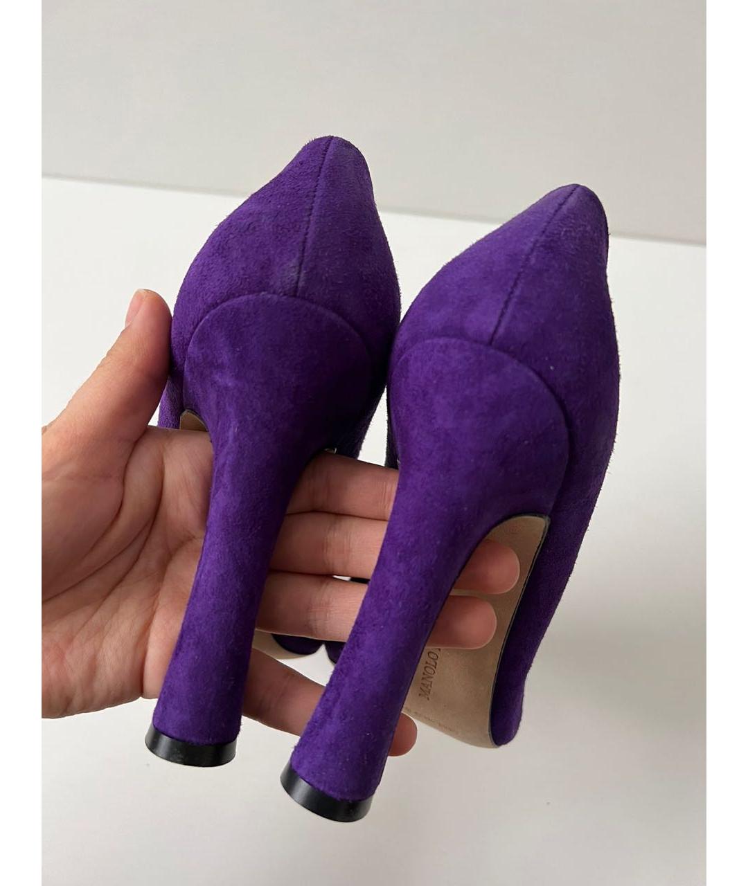 MANOLO BLAHNIK Фиолетовые замшевые туфли, фото 5