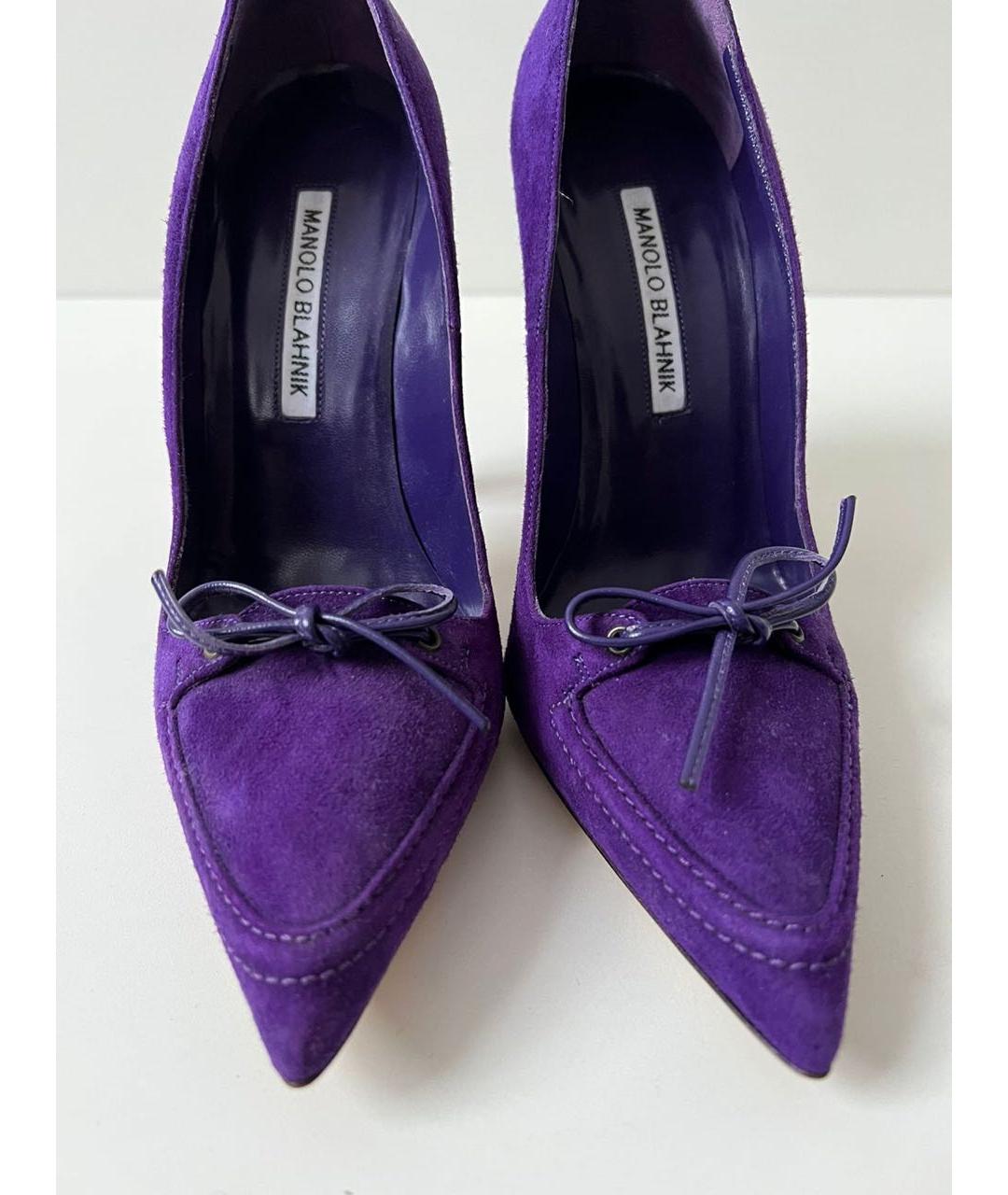 MANOLO BLAHNIK Фиолетовые замшевые туфли, фото 4