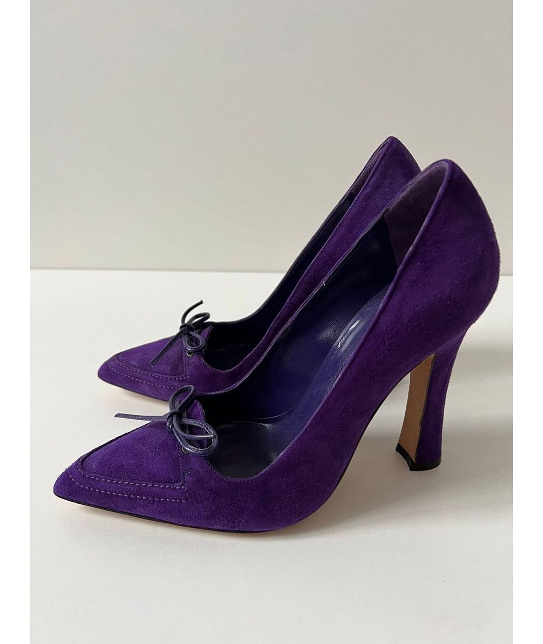 MANOLO BLAHNIK Фиолетовые замшевые туфли, фото 3