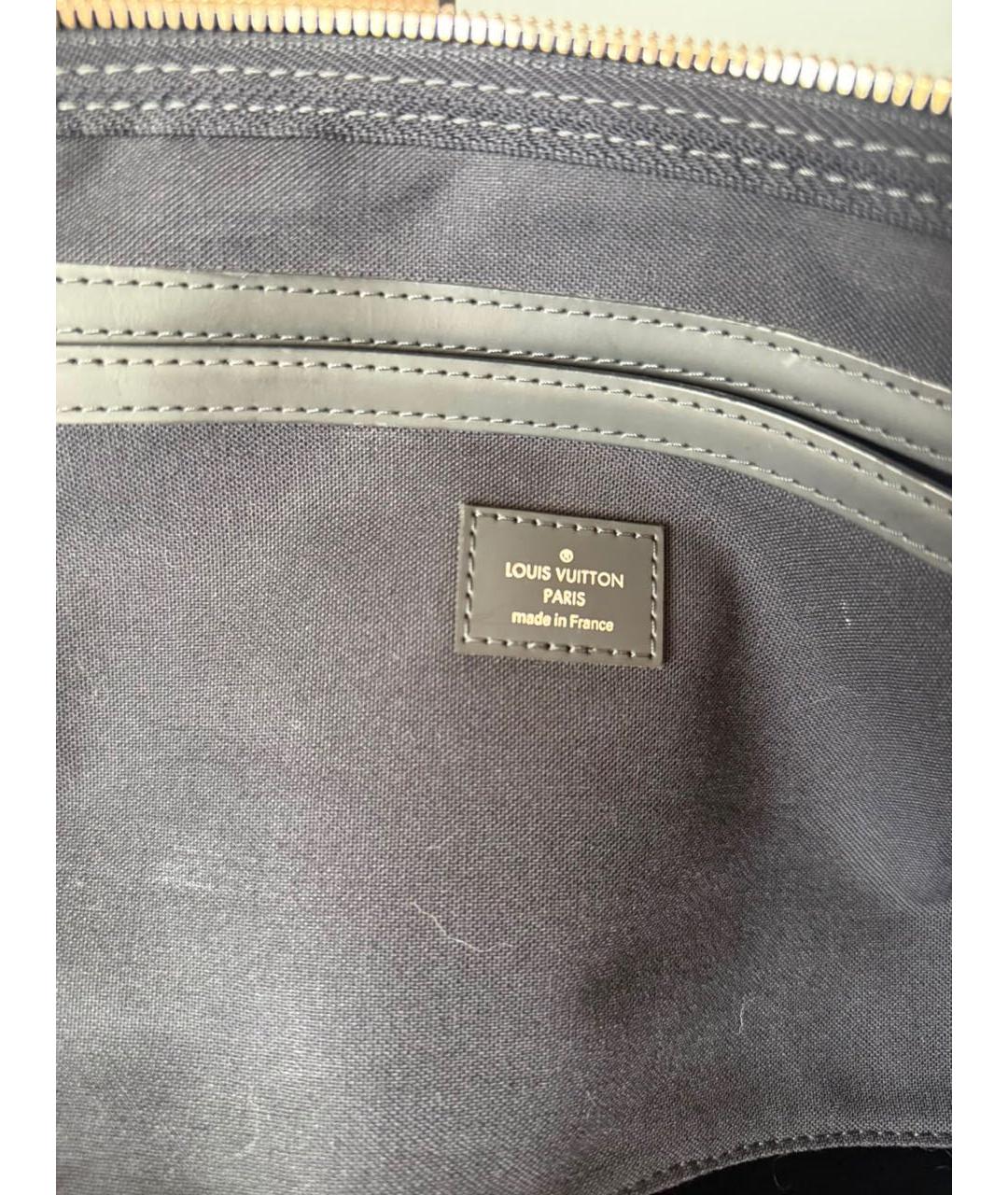 LOUIS VUITTON Антрацитовая дорожная/спортивная сумка из канвы, фото 6