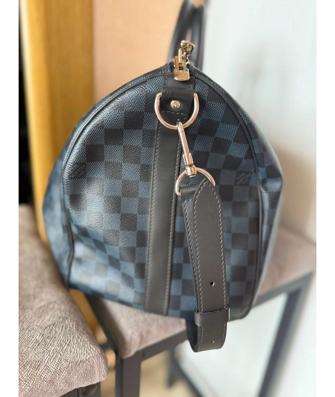 LOUIS VUITTON Антрацитовая дорожная/спортивная сумка из канвы, фото 7