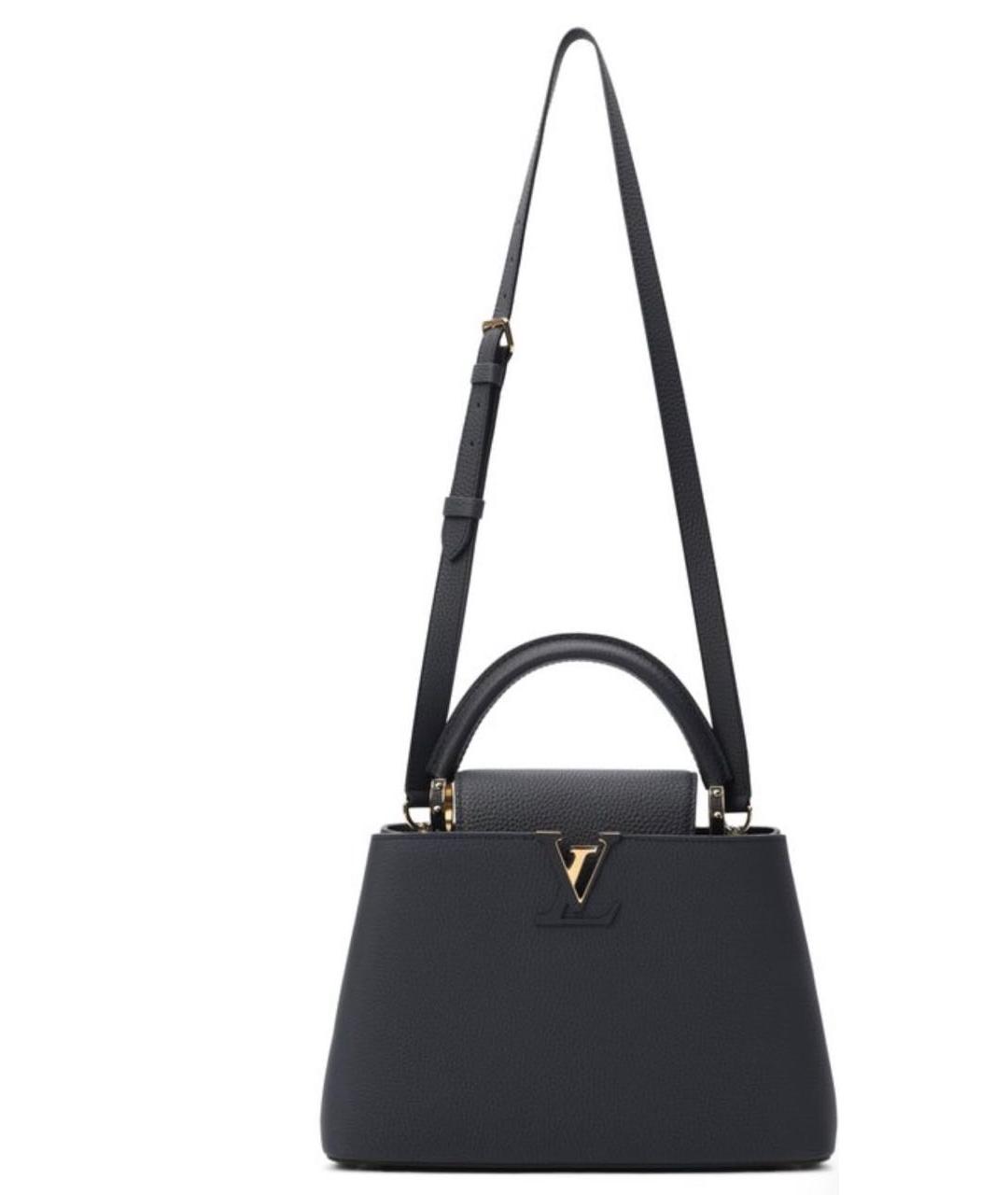 LOUIS VUITTON Черная кожаная сумка через плечо, фото 2